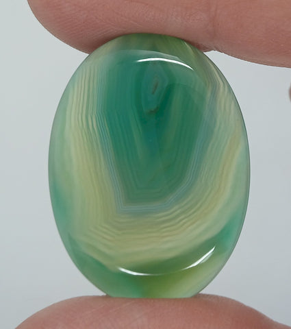 40x30mm Striated Green Dyed Agate Gemstone Oval Stone Cabochon 954xH