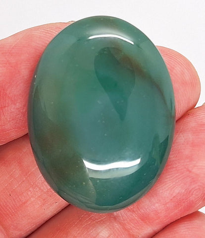 40x30mm Striated Green Dyed Agate Gemstone Oval Stone Cabochon 954xK