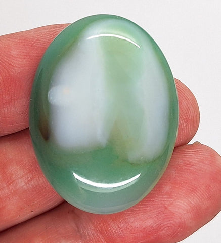 40x30mm Striated Green Dyed Agate Gemstone Oval Stone Cabochon 954xL