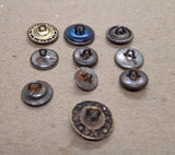 10pcs Antique Buttons Cut Steel Collectable Buttons B105