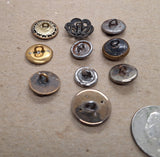 10pcs Antique Buttons Cut Steel Collectable Buttons B106