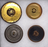 Metal Rim Jeweled Gay 90's Coat Butttons Victorian Collectable Buttons 4pcs B670