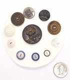 11pcs. Mixed Antique Buttons Vintage Collectors Buttons  B674