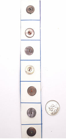 7pcs.  Antique Victorian Black Pearl Buttons Vintage Collectors Buttons  B679