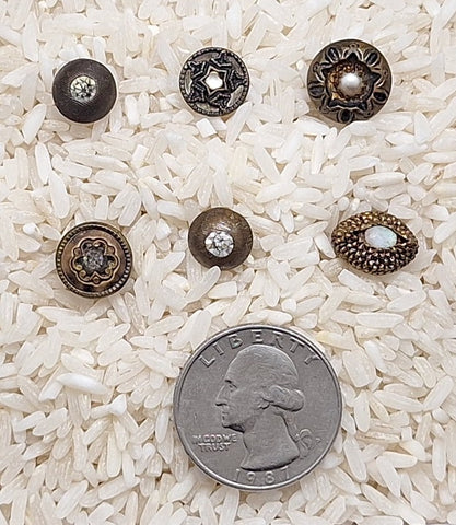 6pcs.  Antique Victorian Diminutive Buttons Vintage Collectors Buttons  B682