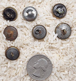 7pcs. Antique Victorian Metal Rim Glass or Celluloid Center Buttons Vintage Collectors Buttons  B683