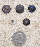 5pcs.  Antique Victorian Mother of Pearl Cut Steel Buttons Vintage Collectors Buttons  B686 (Copy)
