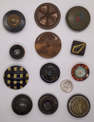 12pcs of Vintage Antique Coat Buttons Collector Buttons Button collection B690