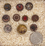 10pcs Antique Victorian Buttons Metal Buttons with Red Tint Collectable Buttons B691