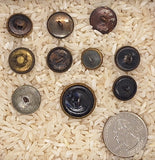 10pcs Antique Victorian Buttons Metal Buttons with Red Tint Collectable Buttons B691