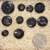 10pcs of Black Glass Luster Victorian Collectable Buttons B692