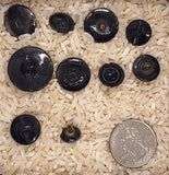 10pcs of Black Glass Luster Victorian Collectable Buttons B693
