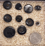 10pcs of Black Glass Luster Victorian Collectable Buttons B694