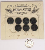 4 cards of french paris style antique vintage buttons rubber and brass B698