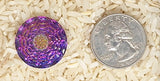 23mm Iridescent Glass Spider Web Button from Czech Republic B700