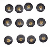 Set of 12pcs Victorian Antique Black Glass Buttons B701b