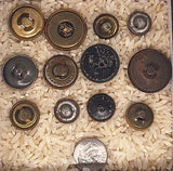 12pc  Antique Metal Victorian Mixed Twinkle Buttons  B710