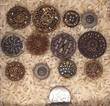 12pc  Antique Metal Victorian Mixed Twinkle Buttons  B710