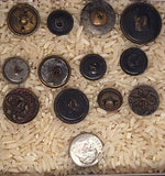 12pc Mixed Antique Metal Victorian Buttons with Flowers B718