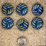 Set of 6pcs of 23mm Iridescent Buttons from Czech Republic B721