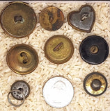 8pc Mixed Antique Metal Military Uniform Buttons Collectable Buttons B723