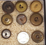 8pc Mixed Antique Metal Military Uniform Buttons Collectable Buttons B724