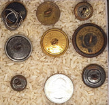 8pc Mixed Antique Metal Military Uniform Buttons Collectable Buttons B725