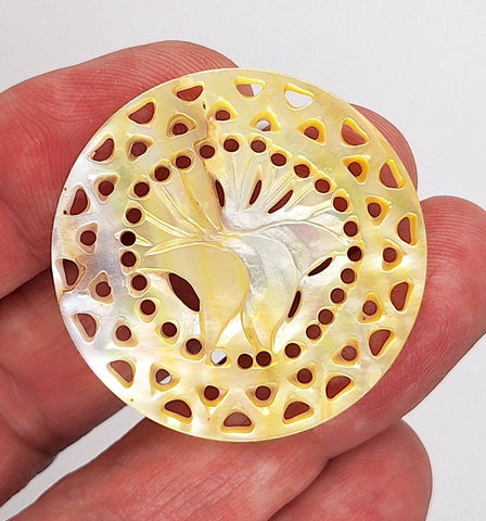 1.5inch  Pierced Mother of Pearl Filigree Centerpiece C291