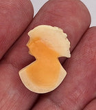 22x15mm Antique Carved Shell Profile of Woman C295