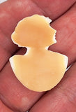 31x23mm Antique Carved Shell Profile of Woman C299