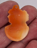 34x23mm Antique Carved Shell Profile of Woman with Loop C300