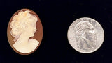 30x23mm Italian Real Shell Cameo unmounted loose Genuine Hand Carved Cameo C307