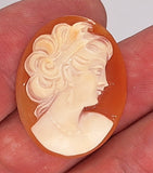 30x23mm Italian Real Shell Cameo unmounted loose Genuine Hand Carved Cameo C307