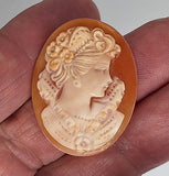 35x27mm Italian Real Shell Cameo unmounted loose Genuine Hand Carved Cameo C310