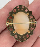 Vintage Hand carved Italian Shell Cameo Brooch F236