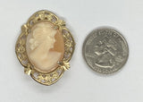Vintage Hand carved Italian Shell Cameo Brooch F236