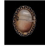 Second -Antique Hand carved Italian Shell Cameo Brooch & Pendant Marked 800 Silver F269