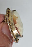 Second -Antique Hand carved Italian Shell Cameo Brooch & Pendant Marked 800 Silver F269