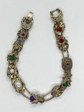 Vintage 7.5 inch Victorian style silver slide bracelet F271