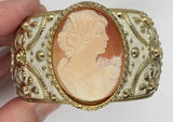 Amedeo NYC Cameo Bracelet Chunky Hinged Clamper F273