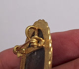 Black Mother of Pearl Angel Cameo Gold Brooch Pendant F274