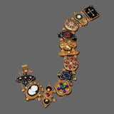 Second - But its not- Read description- Gold  Cameo Slide Bracelet 7.5 inches - F295