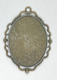 10pc. lot of SECONDS 40x30mm Antique Bronze Cameo Setting Filigree Edged Top Ring Cabochon Frame L601