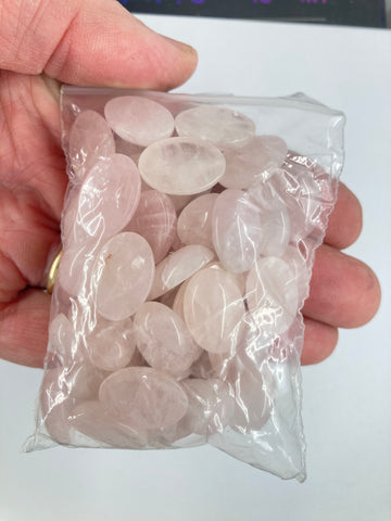 SECONDS READ DESCRIPTION 18x13mm Rose Quartz Flat Back  Semi Precious Gemstone Cabochon L603