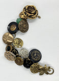 Chunky Button Bracelet Link Charm Bracelet 6.5 inches F270