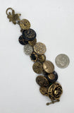 Chunky Button Bracelet Link Charm Bracelet 6.5 inches F270