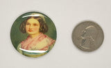 35mm -  Vintage German Porcelain Decal Portrait Cabochon Helene Sedlmayr J100