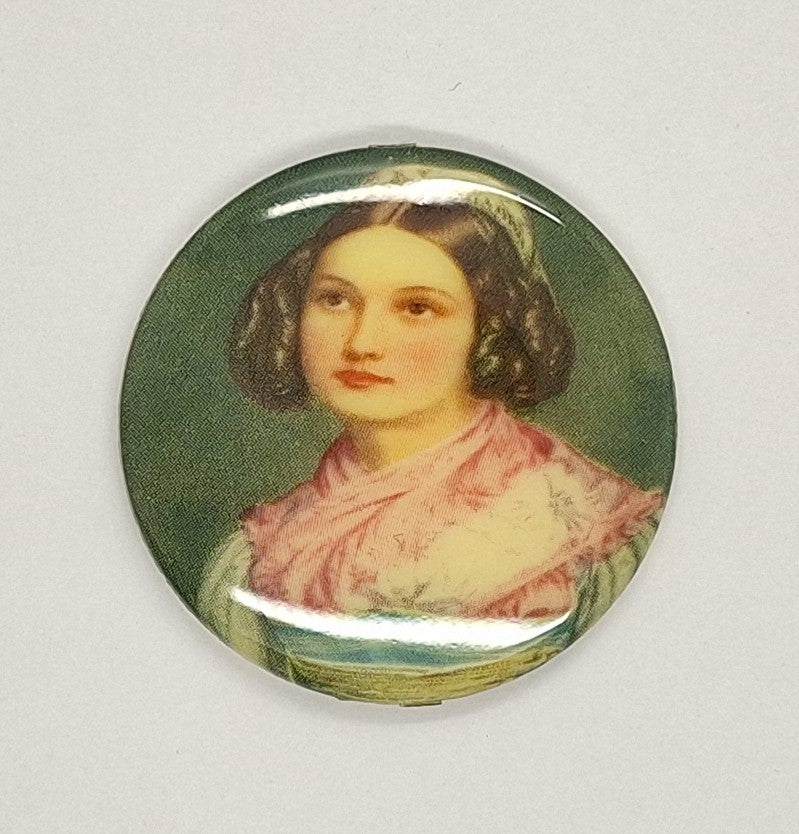 35mm -  Vintage German Porcelain Decal Portrait Cabochon Helene Sedlmayr J100