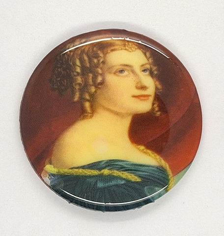 35mm -  Vintage German Porcelain Decal Portrait Cabochon Lady Jane Ellenborough J101