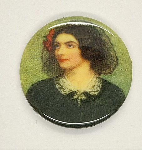 35mm -  Vintage German Porcelain Decal Portrait Cabochon Lola Montez J102